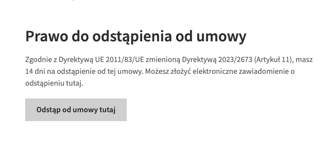 Zrzut ekranu z Odstąpienie